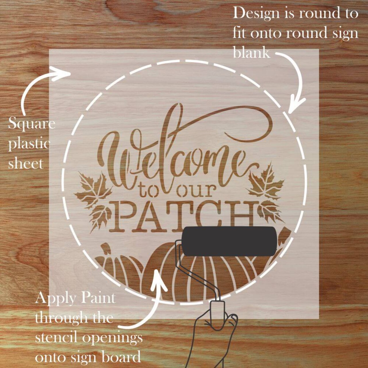 Welcome to our Patch Fall Round Sign Stencil | Sign Stencil | DIY Sign Stencil | Round Stencil | Designer Stencils |